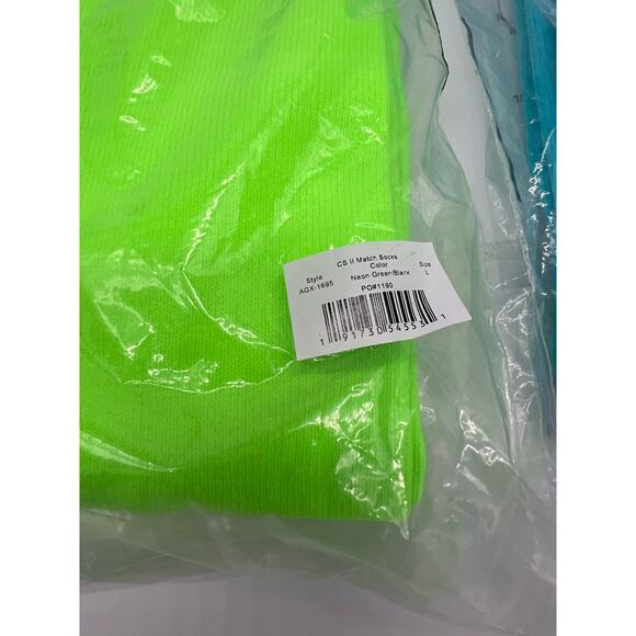 NWT Capelli Sport Soccer Match Socks AGX-1695 Blue Neon Green Lot of 3 Large - Picture 5 of 10
